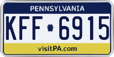 PA license plate KFF6915