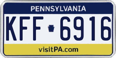 PA license plate KFF6916