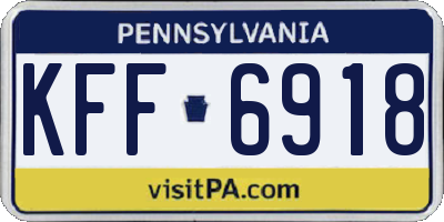 PA license plate KFF6918