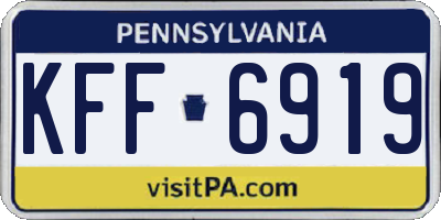 PA license plate KFF6919