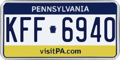 PA license plate KFF6940