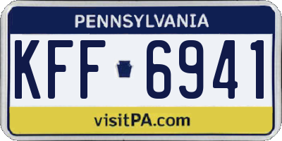 PA license plate KFF6941