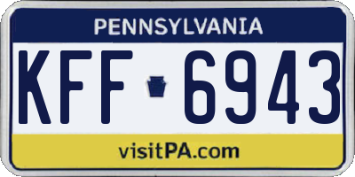 PA license plate KFF6943
