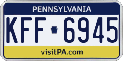 PA license plate KFF6945