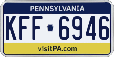 PA license plate KFF6946
