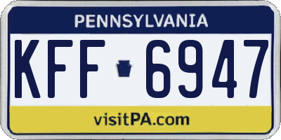 PA license plate KFF6947