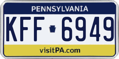 PA license plate KFF6949
