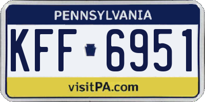 PA license plate KFF6951