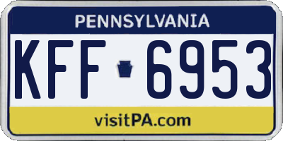 PA license plate KFF6953