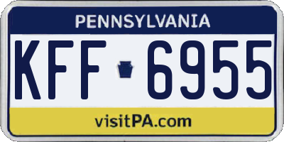 PA license plate KFF6955