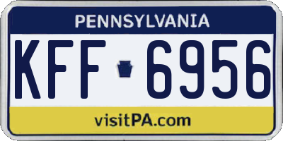 PA license plate KFF6956