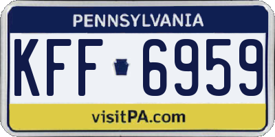 PA license plate KFF6959