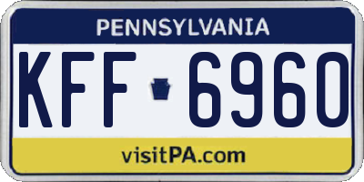 PA license plate KFF6960