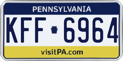 PA license plate KFF6964