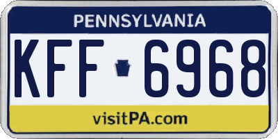 PA license plate KFF6968