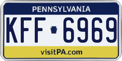 PA license plate KFF6969