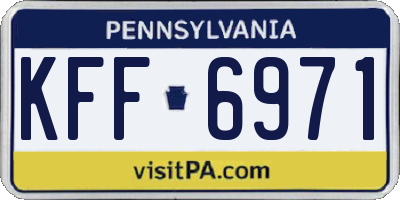 PA license plate KFF6971
