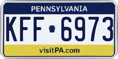 PA license plate KFF6973