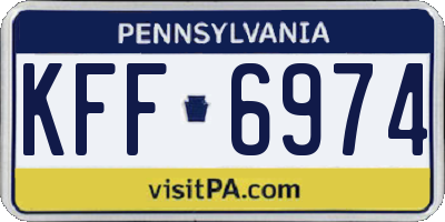 PA license plate KFF6974