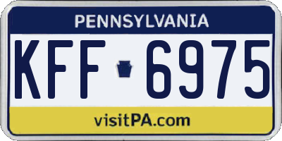 PA license plate KFF6975