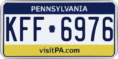PA license plate KFF6976
