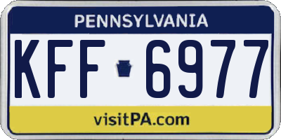 PA license plate KFF6977