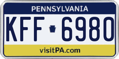 PA license plate KFF6980