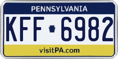 PA license plate KFF6982