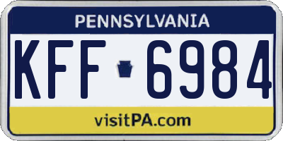 PA license plate KFF6984