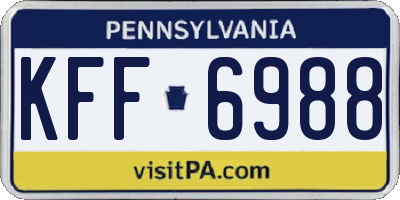 PA license plate KFF6988