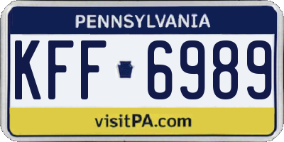PA license plate KFF6989