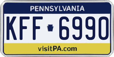 PA license plate KFF6990