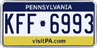 PA license plate KFF6993