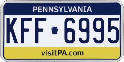 PA license plate KFF6995