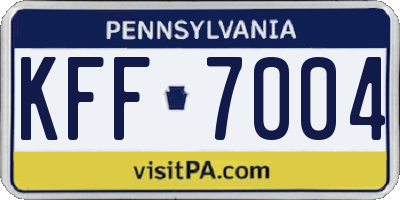 PA license plate KFF7004