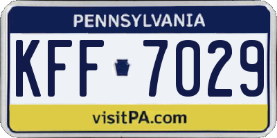 PA license plate KFF7029