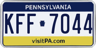 PA license plate KFF7044