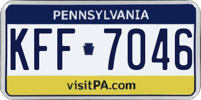 PA license plate KFF7046