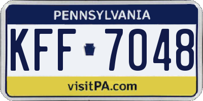 PA license plate KFF7048