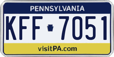 PA license plate KFF7051