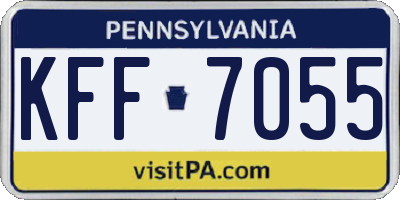 PA license plate KFF7055