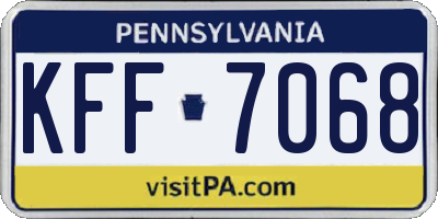 PA license plate KFF7068