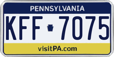 PA license plate KFF7075