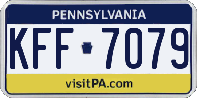 PA license plate KFF7079