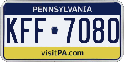 PA license plate KFF7080