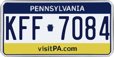 PA license plate KFF7084