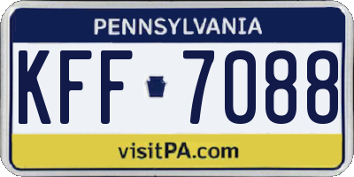 PA license plate KFF7088