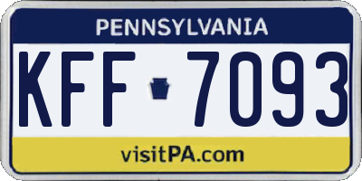 PA license plate KFF7093