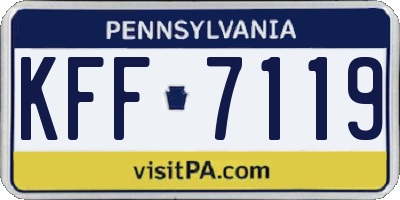 PA license plate KFF7119