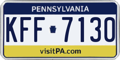 PA license plate KFF7130